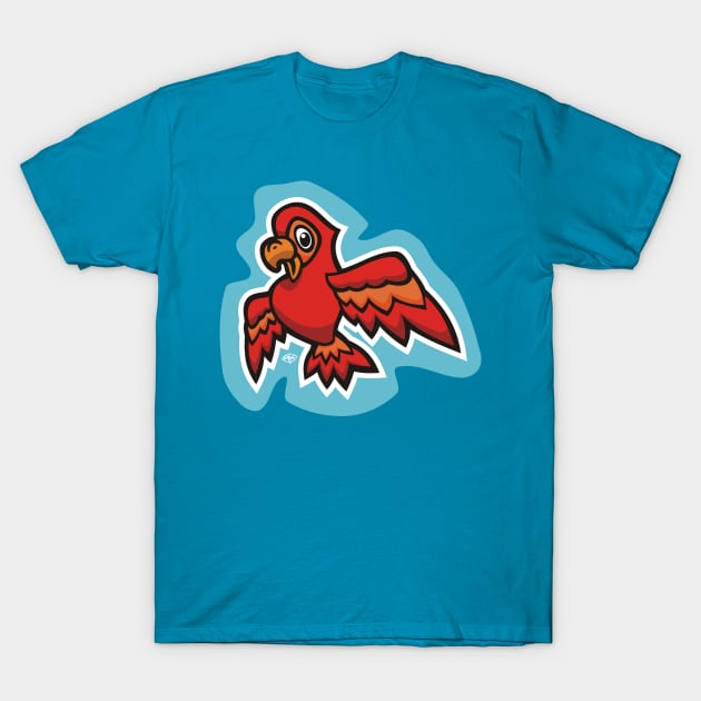 Little Red Parrot T-Shirt by MBK